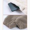 Unifizz Winter Flauschiger Flanell Warm Hausanzug Einfarbig Lang Warm und eine Tragbare Größe XL Beige und Damen Schlafanzug, Set, Farbe, Ärmel, Fleecegefüttert,