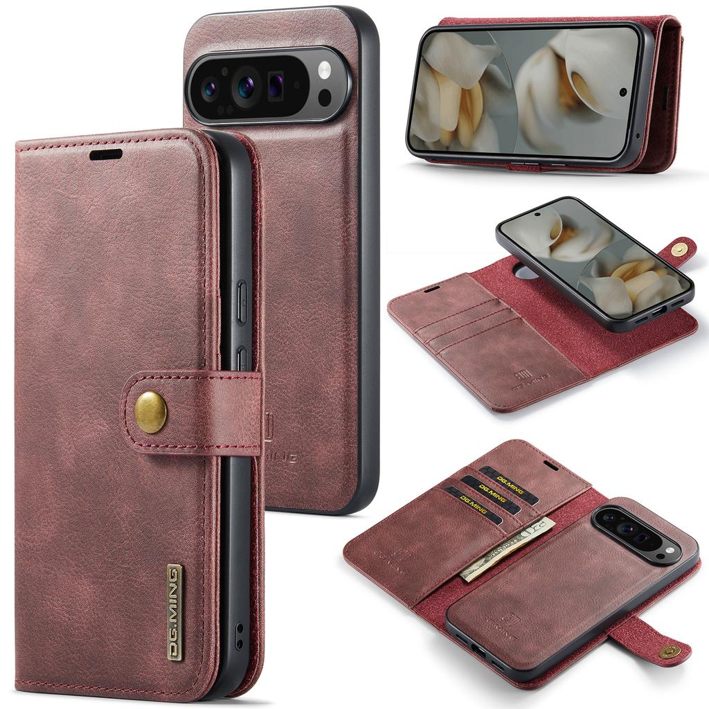 DG.MING for Google Pixel 10 Pro XL Case Detachable Split Leather Phone Cover