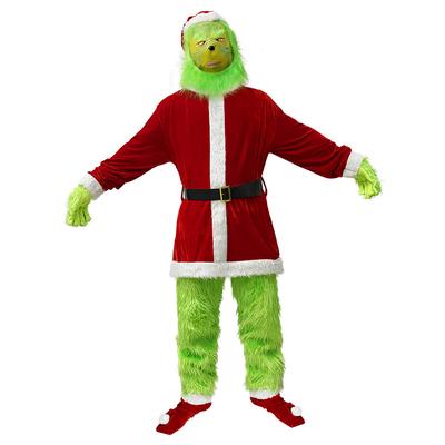 Papá Noel Grinch Pelo Verde Fiesta del Grinch Disfraz Navideño Traje de Cosplay