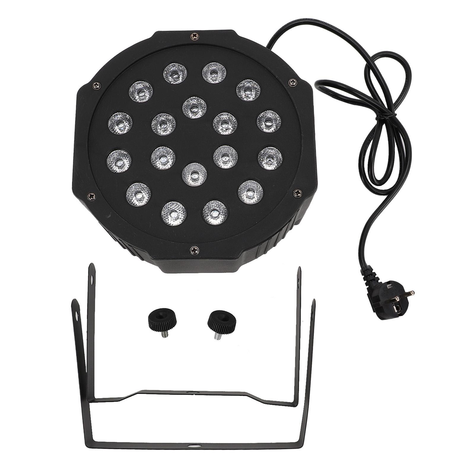 

Светодиодный сценический свет 18 X 1 Вт, звуковая активация, управление DMX 512, RGB, Par Can Light для вечеринки, свадьбы, клуба EU Plug AC90-240V, 50-60Hz