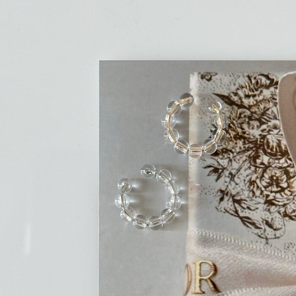 / Transparent bead ball beads simple daily bracelet ear cuff