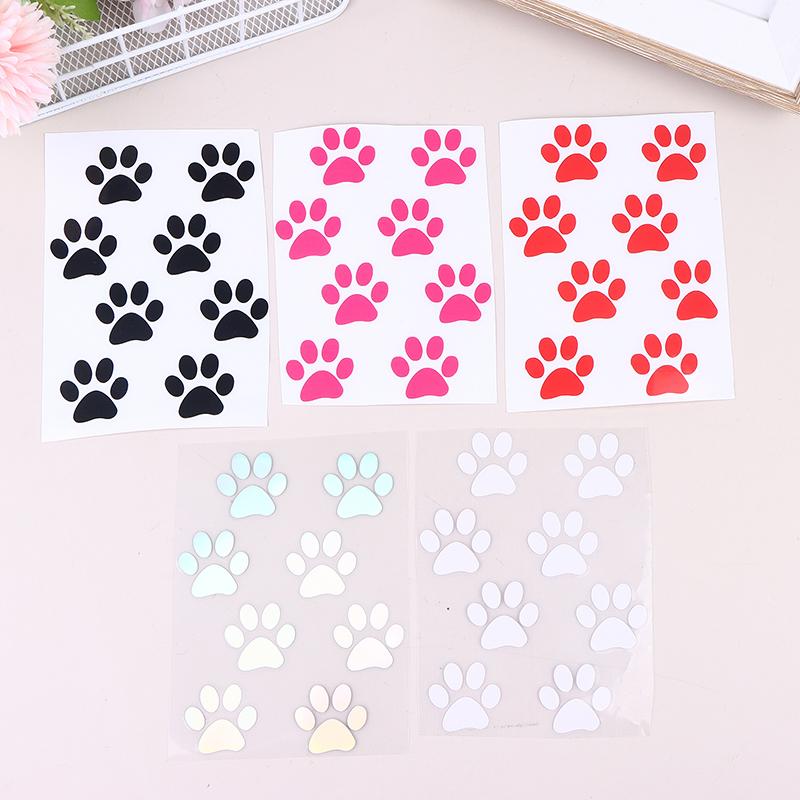 DIY Attractive Cat Paw Reflective Stick-ons for Bicycles, E-Bikes, MTB, Moto Helmets; Vinyl Adhesives for Bike Frames and Tubes