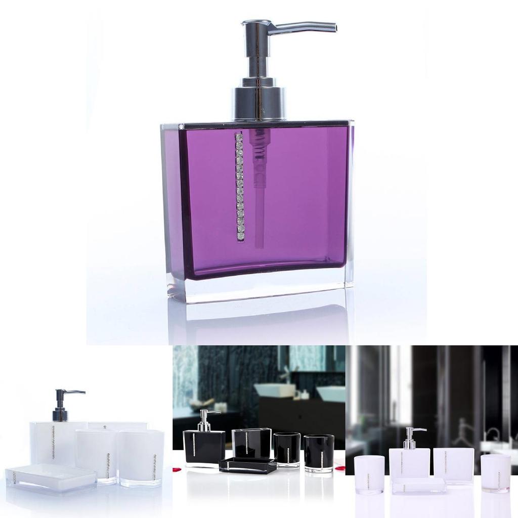 Classic Acrylic Bathroom Five Piece Set With Bright Colors For Household And Bridal Gift