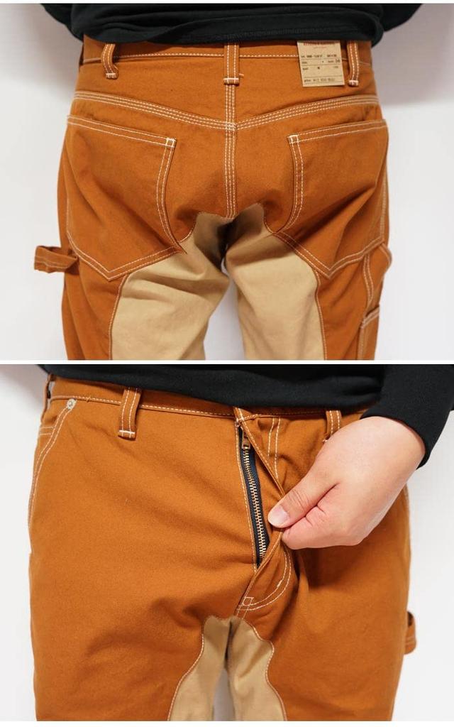 Kojima Jeans Monkey Combo Painter Made In One Pants, Men's, Japan, Wash, RNB-1081F-Brown-36