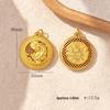 Copper-Plated Auspicious Eight Treasures Compass Pendant Necklace with 24K Gold and Strong Color Retention.