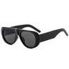  Ins Popular Fashion Pilot Women Sunglasses Retro Tea Blue Shades UV400 Men Trending Wide Legs Sun Glasses