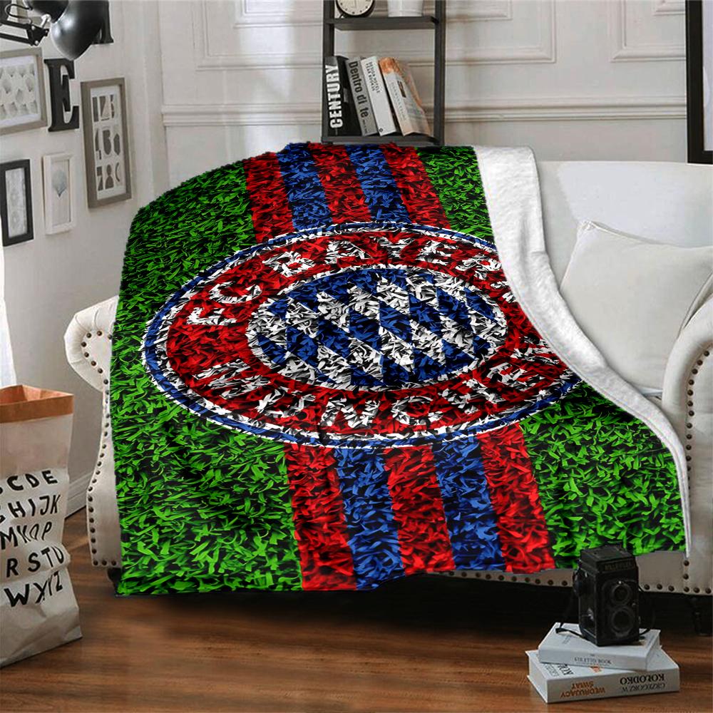 FC Bayern München Wappen Kunst Decken Flanell Bedruckt Atmungsaktiv Warm Überwurf für Zuhause Büro Bettwäsche 0708a125