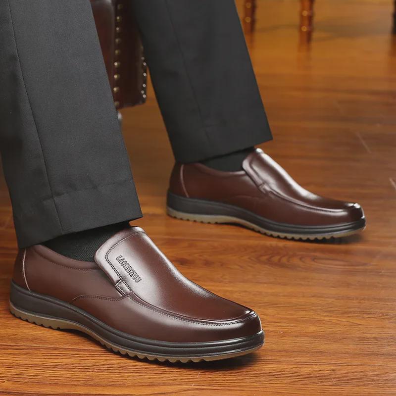 Pánské letní business casual kožené boty - Široký střih, Měkká podrážka, Styl 72161