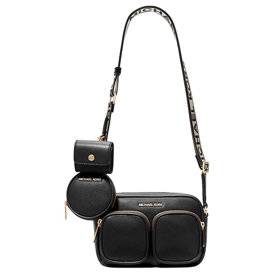 

Michael Kors Mk Jet Set Gold Hardware Zipper Closure Leather Crossbody Shoulder Bag Women bags Black 35S2GTTC6L-BLACK Basic Set (Bag+Dust Bag)