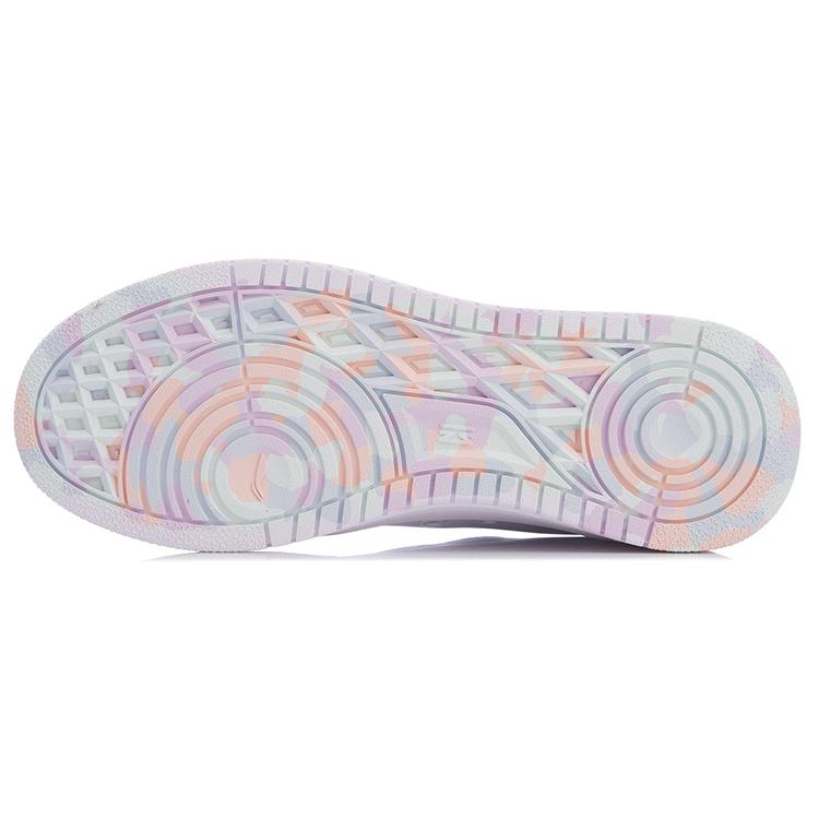 Li Ning Slip Resistant Lightweight Balance Abrasion Resistant Low top Skateboard Shoes Women's White AGCR342-2