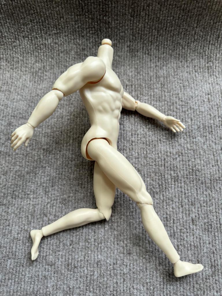 32cm Male Doll Muscle Body Without LOGO Little Defectives Latino White Tan Skin Tone Replacement Body For FR 1/6 Male Heads