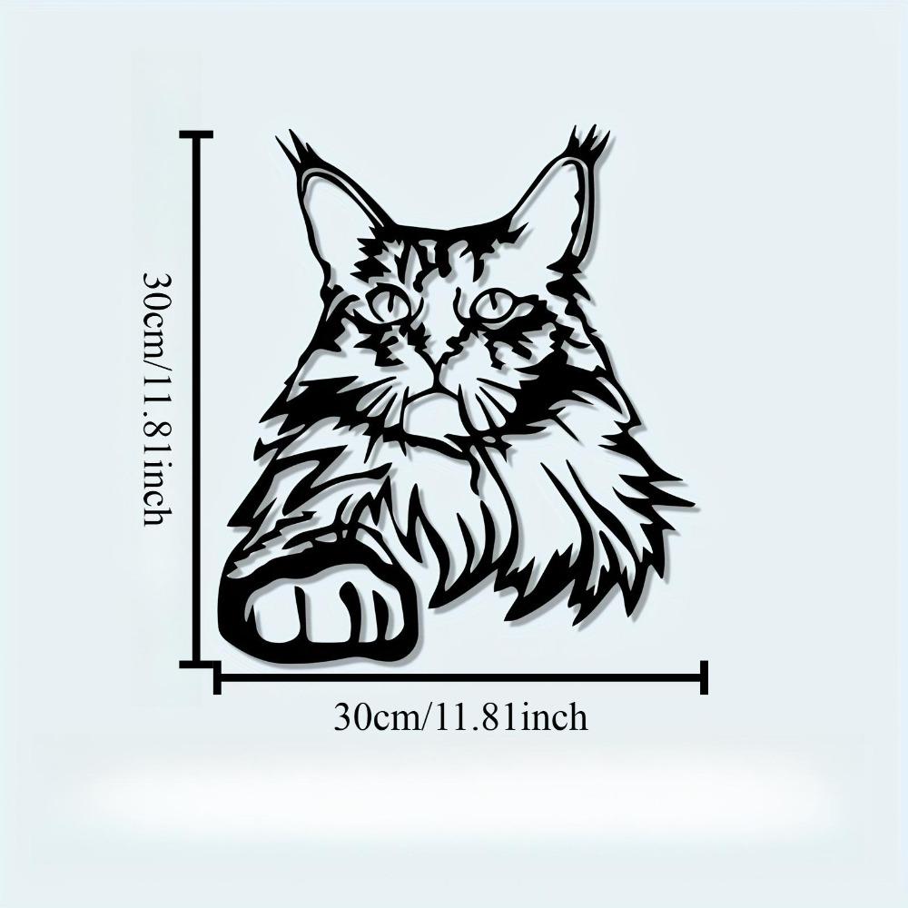 

Metal Wall Art Rustproof Cat Sculpture Mural Gift for Cat Lovers Living Room Garden Decor