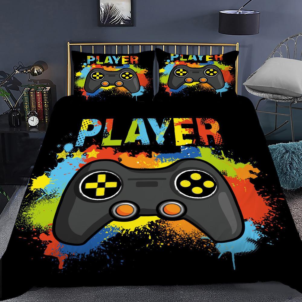 Gamepad Three-Piece Mobile Game Elements 3D Digital Printing Quilt Cover Bedding Four-Piece Set