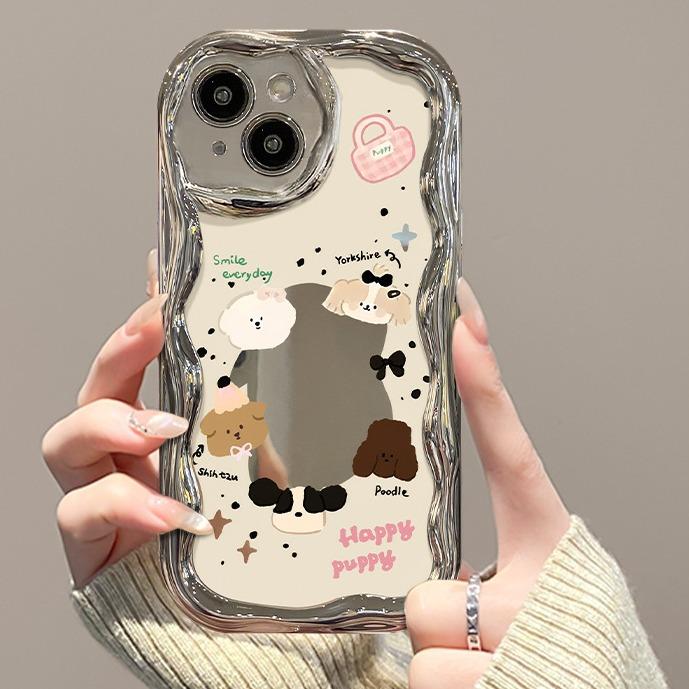 

Подходит для чехла для мобильного телефона Apple 15 IPhone 14 Promax Мультяшный Всплеск Чернил Щенок Цепочка 13/12 Посеребренный 11 iPhone 6s Plus