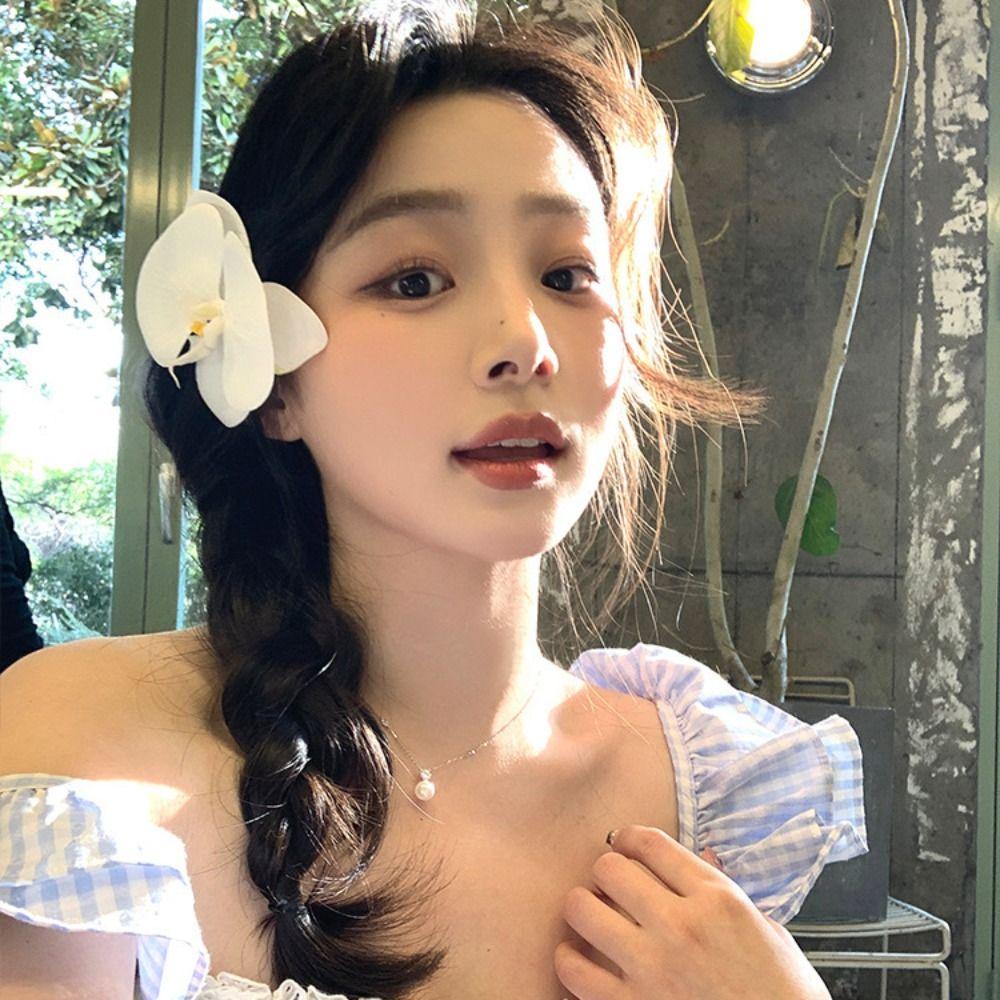 Elegant Floral Duckbill Clip Sweet Hair Accessories Hairpin Orchid Flowers Hair Clip  Party