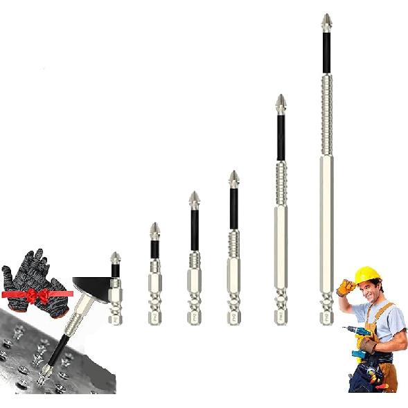 Slideach Magnetic Screwdriver Bits, Slide Each Drill Bit, High-Performance Strong Magnetic Drill Bit Set with Anti-Slip Kit for Home Improvement,