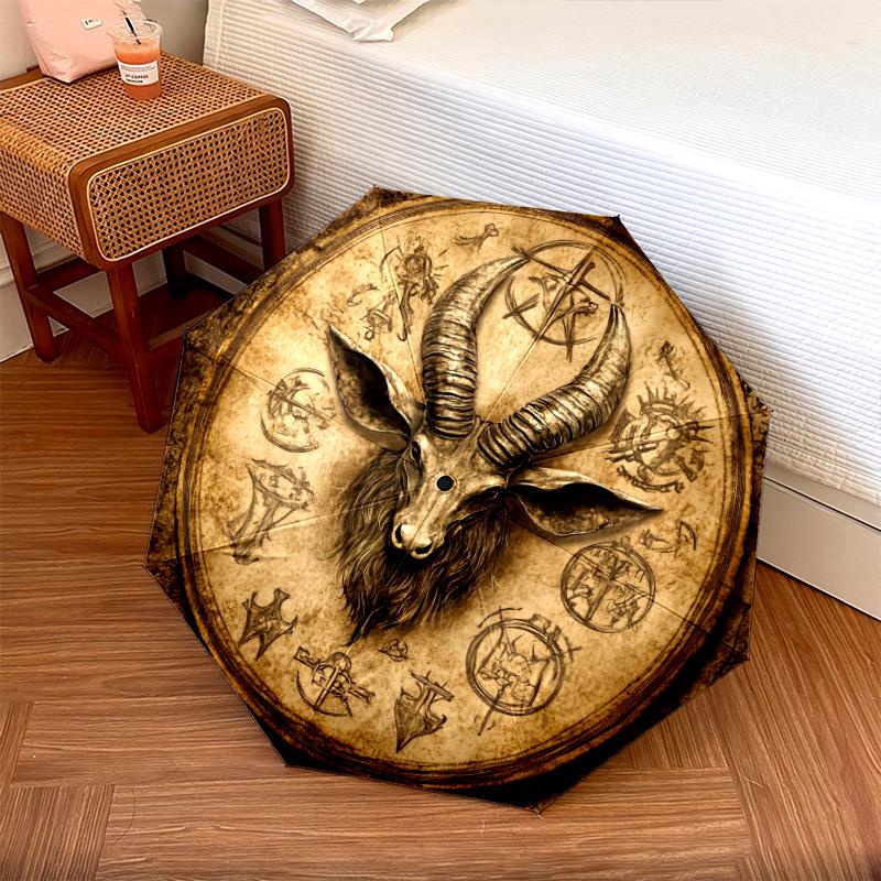 0106 Vintage Sheep Head  pattern, automatic folding umbrella, portable and foldable design, 8 ribs, a Christmas or birthday gift.