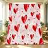Heart Printed Flannel Fleece Blanket Soft, Warm & Skin-Friendly Cozy Throw, Ideal for Home Dorm Decor & Valentine's Day Gift