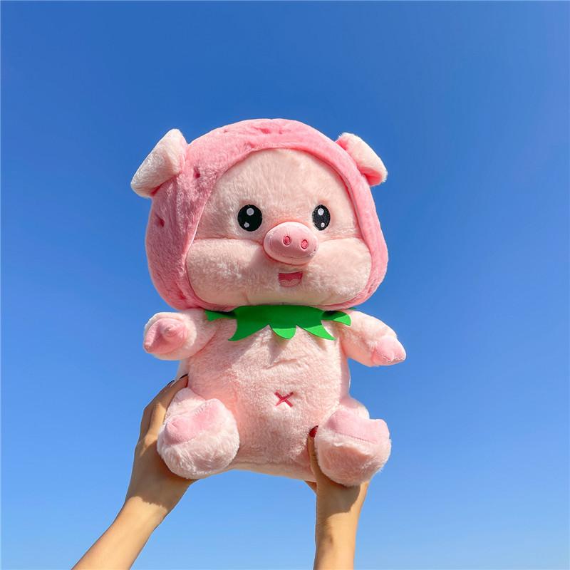 Large Doll Cute Strawberry Pig Doll Piglet Plush Toy Children's Creative Cartoon Small Animal Doll