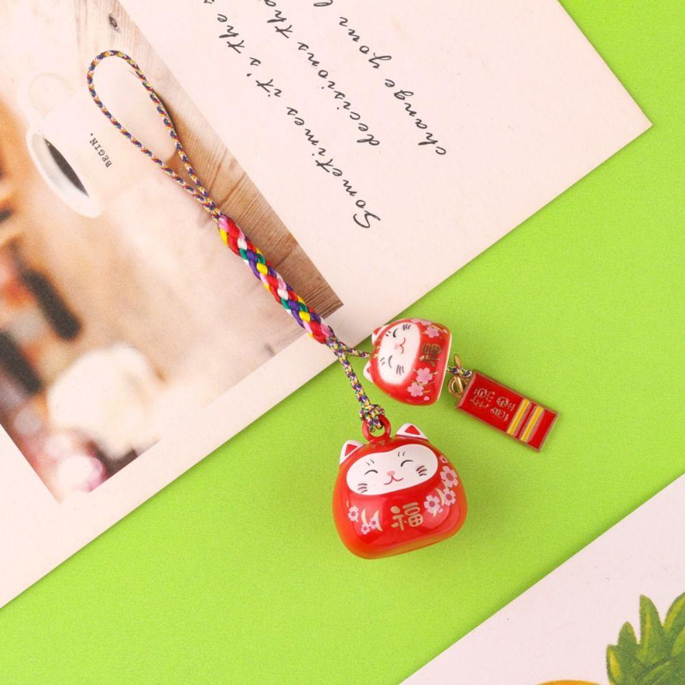 Phone Lanyard Cartoon Key Charm Zinc Zinc Alloy Lucky Cat Pendant Sweet Maneki Neko Key Chain  Girls