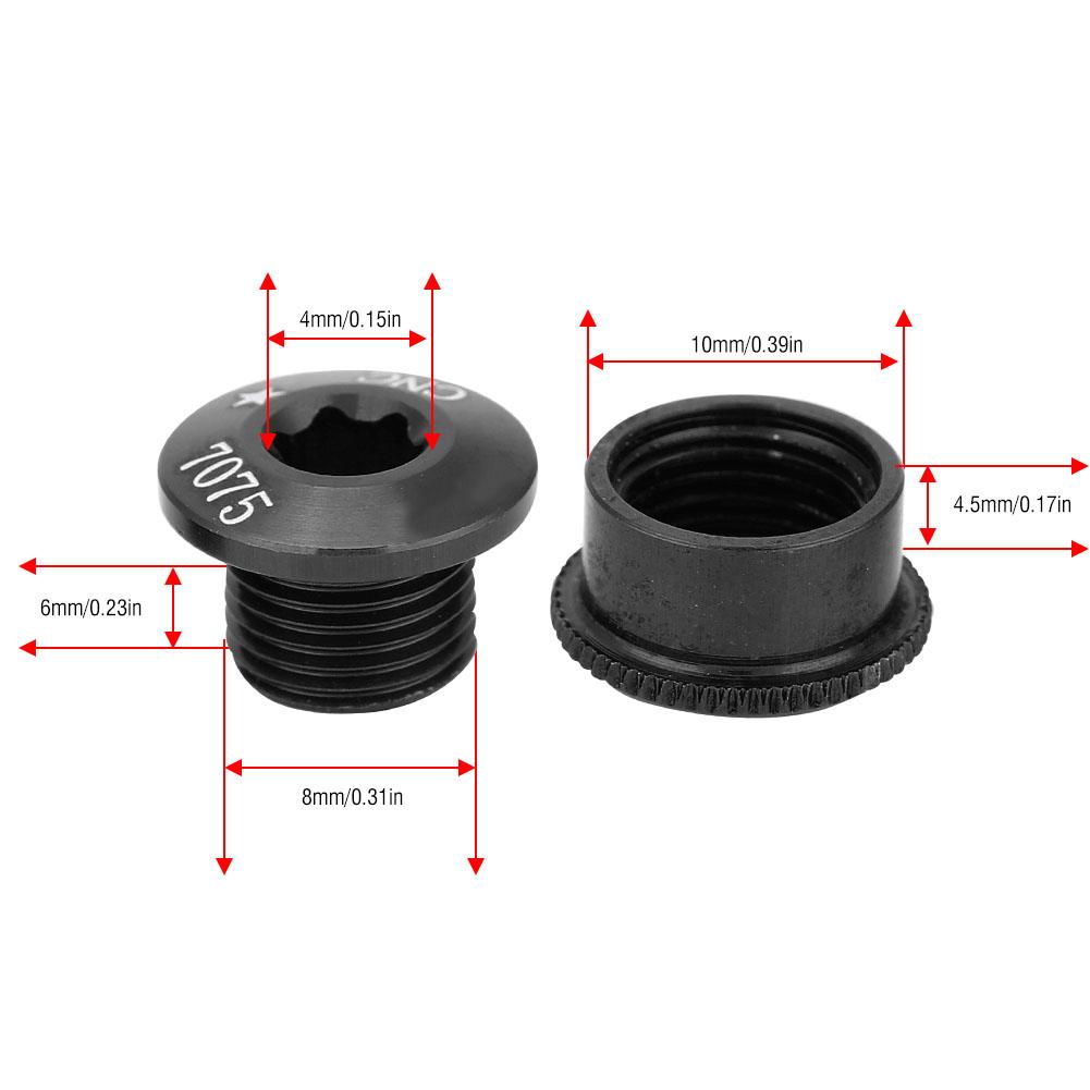 5 Stück Fahrrad Kettenblatt Schraube Kettenrad für Single Double Triple Speed(schwarz-5mm)