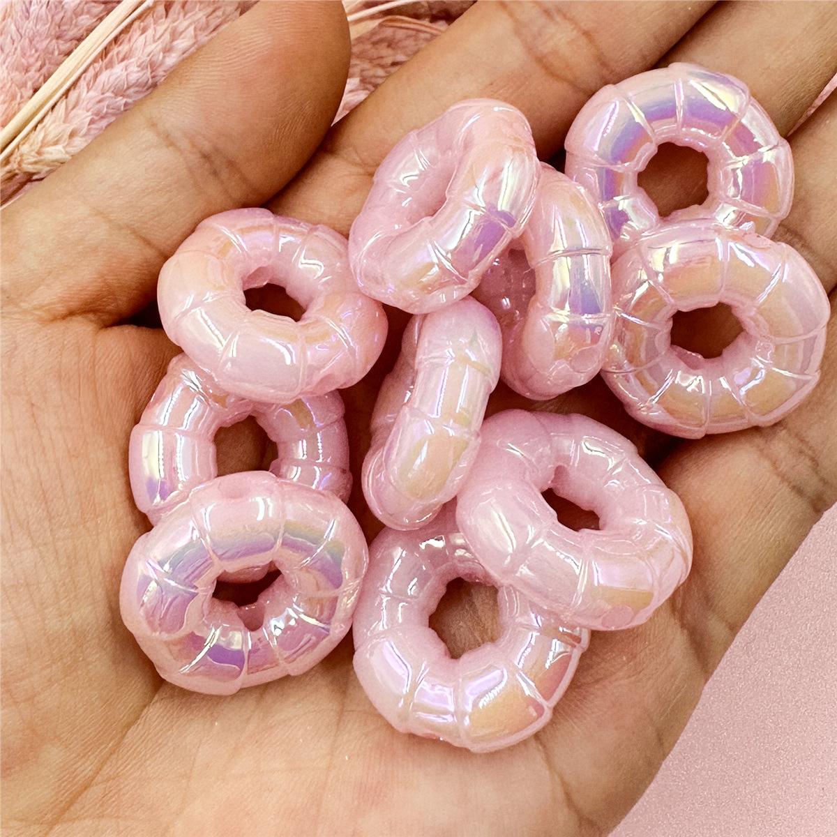 

Ювелирный материал «сделай сам», пончики, бусины, 10 шт., 24,5 мм, подвески, акриловый модный браслет, ожерелье, аксессуары, подвески розовый