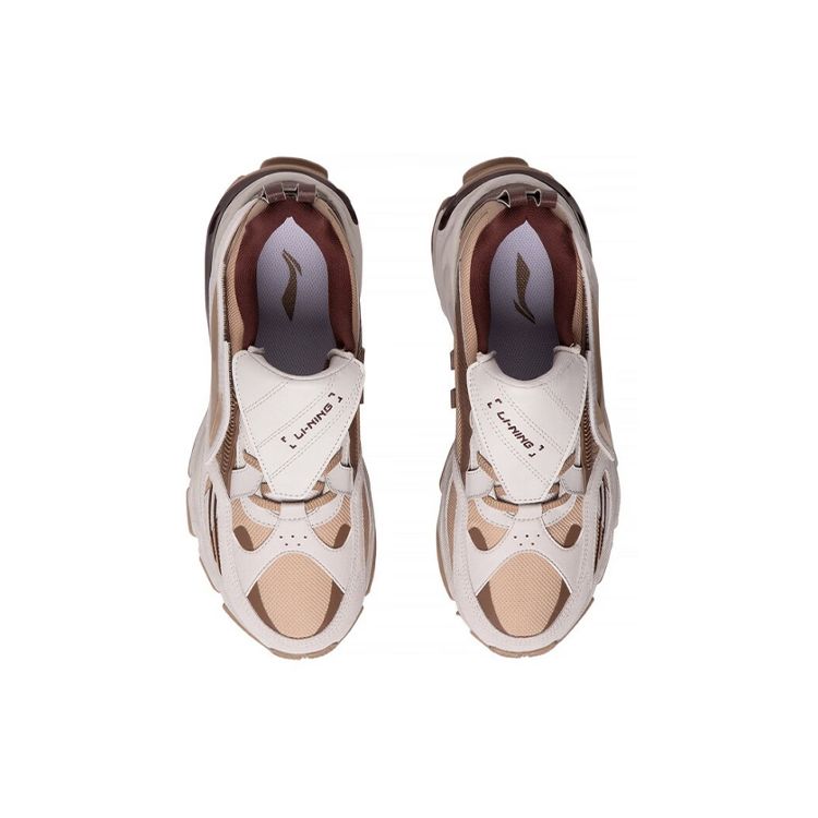 Li Ning Reflective Sports Rebound Low Top Running Shoes Men Sneakers Brown ARLS017-4