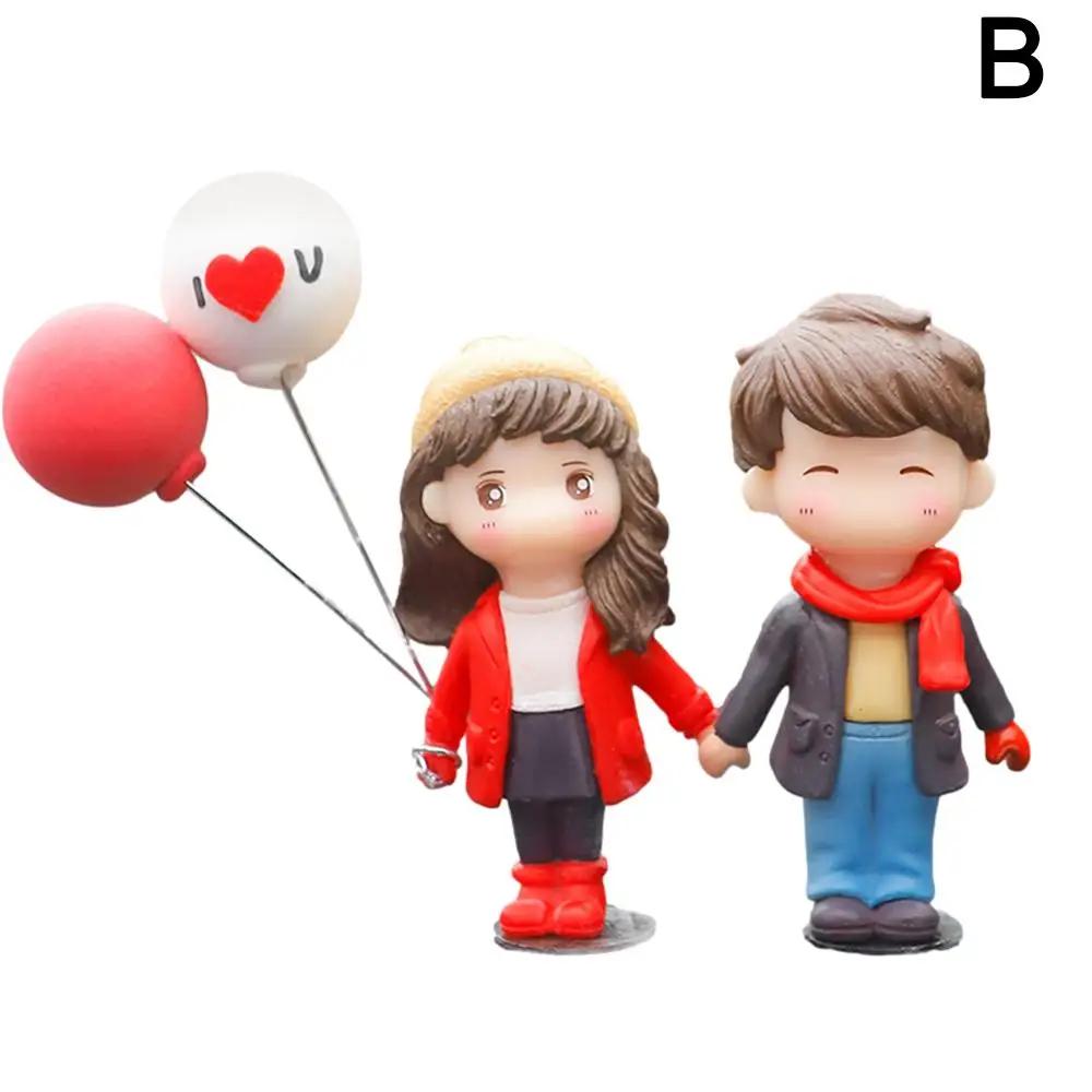 Car Cartoon Couples Dashboard Ornament Cute Couples Action Figure Balloon Auto Interior Dashboard Accessories for Girls Gif K8W7
