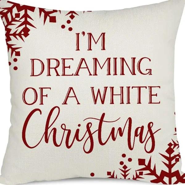 Merry Christmas Decor Cushion Cover 45x45 cm Pillow CaseCartoon Reindeer Santa Claus Printed Throw Pillowcase Linen Pillow Cover