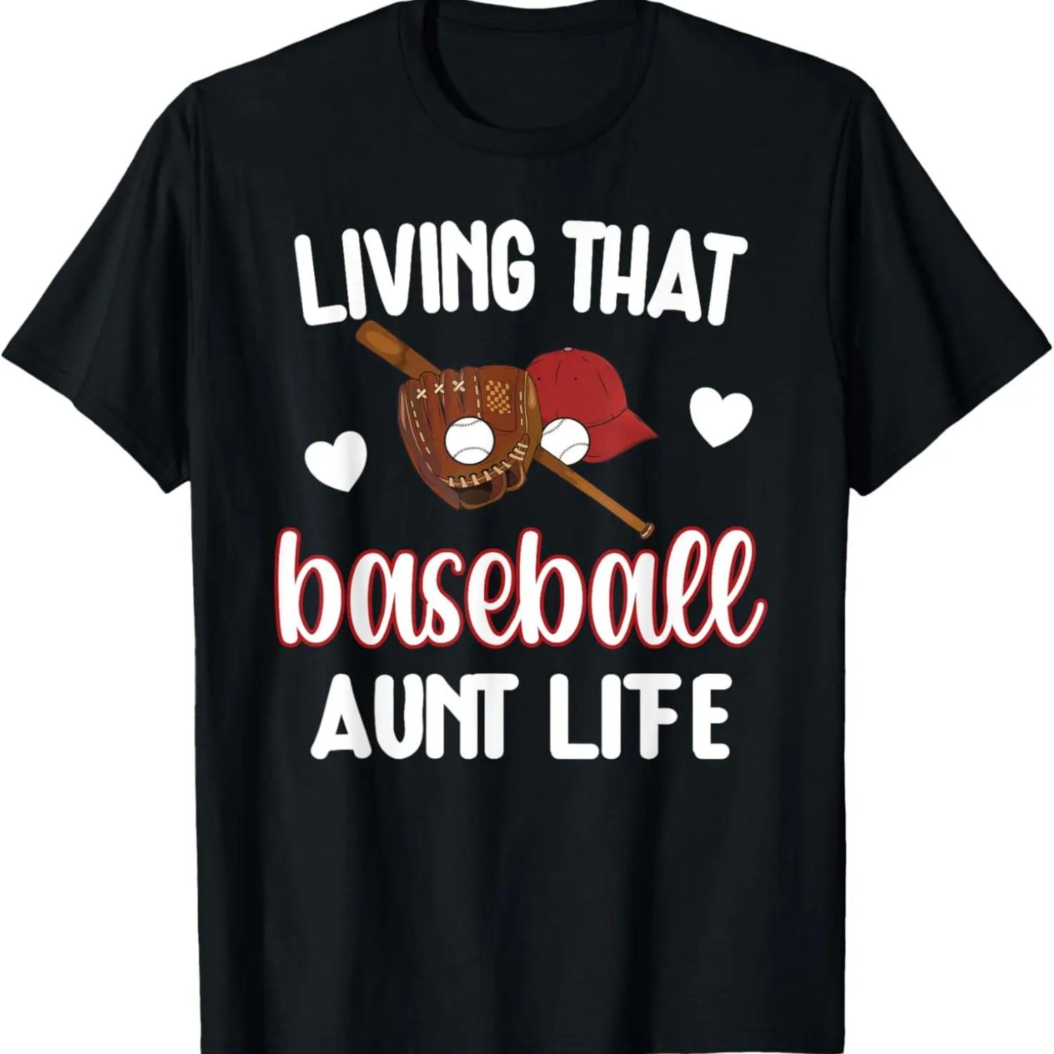 

Baseball Aunt Life _ Baseball Fan Proud Baseball Auntie T-Shirt S