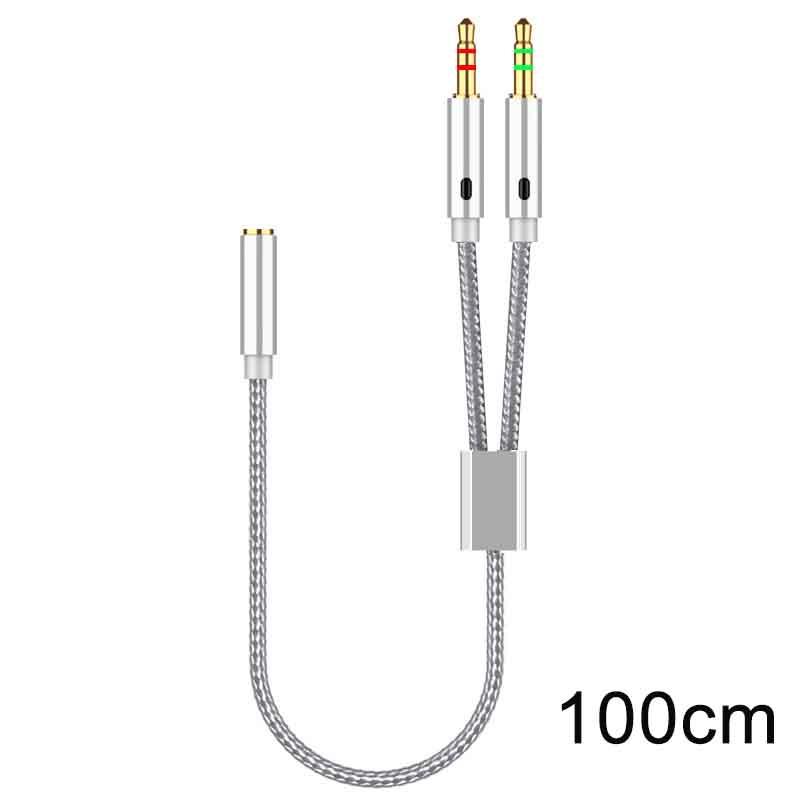 25/50/100Cm Headphone Microphone Audio Converter Y Splitter For Computer 3.5Mm Female To 2 Dual 3.5Mm Male Headphone Mic