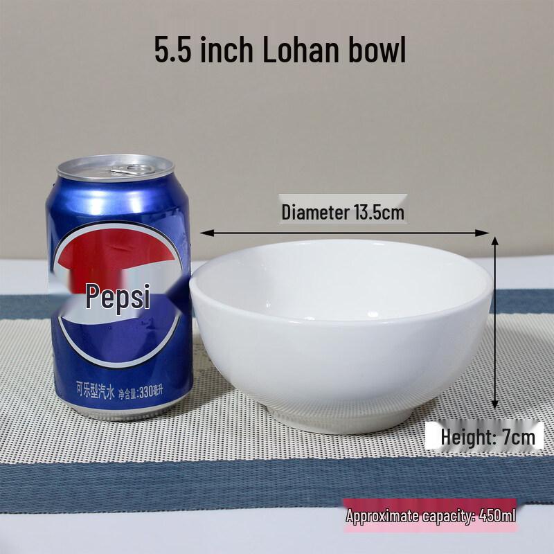 Restaurant Ceramic White Rice Bowl