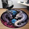 1pc Dragon Yin Yang Chair Carpet for Office, Round Non Slip Durable Large Size Office Carpet, Suitable for Office