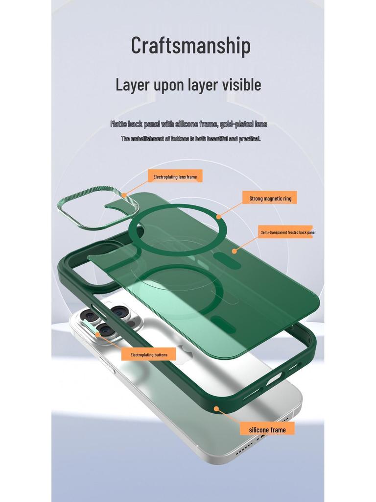 Magnetische Hülle mit Diamanttextur für iPhone 17 Pro Max und 16: Hautgefühl, Mattiert, Fallschutz