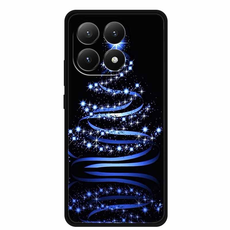 Christmas Cover For Xiaomi 15T 5G Case Black Silicone Cases TPU Santa Claus Christmas Tree Cover Cartoon Deer For Mi 15T 5G 15 T