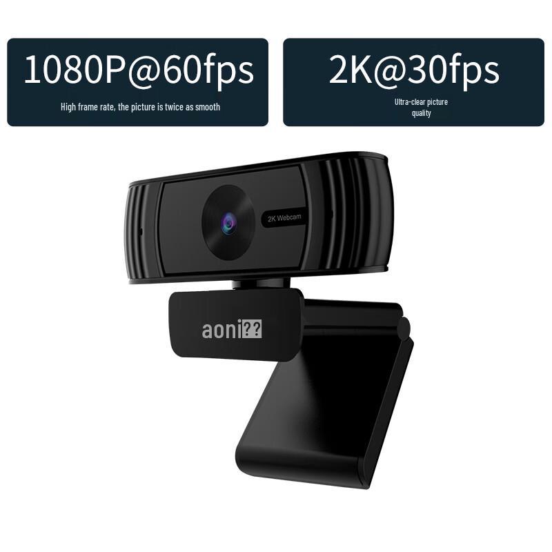 AONI C39 2K 60fps USB Webcam with Dual Mic