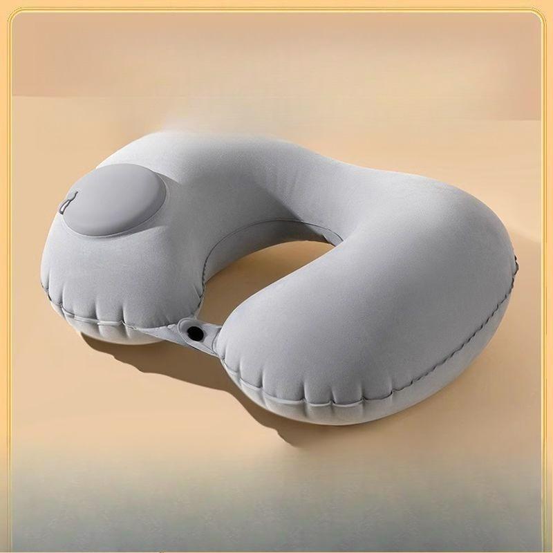 Inflatable Foldable Compression Pillow, Portable Neck Support Pillow for Traveling By Car and Bullet Train