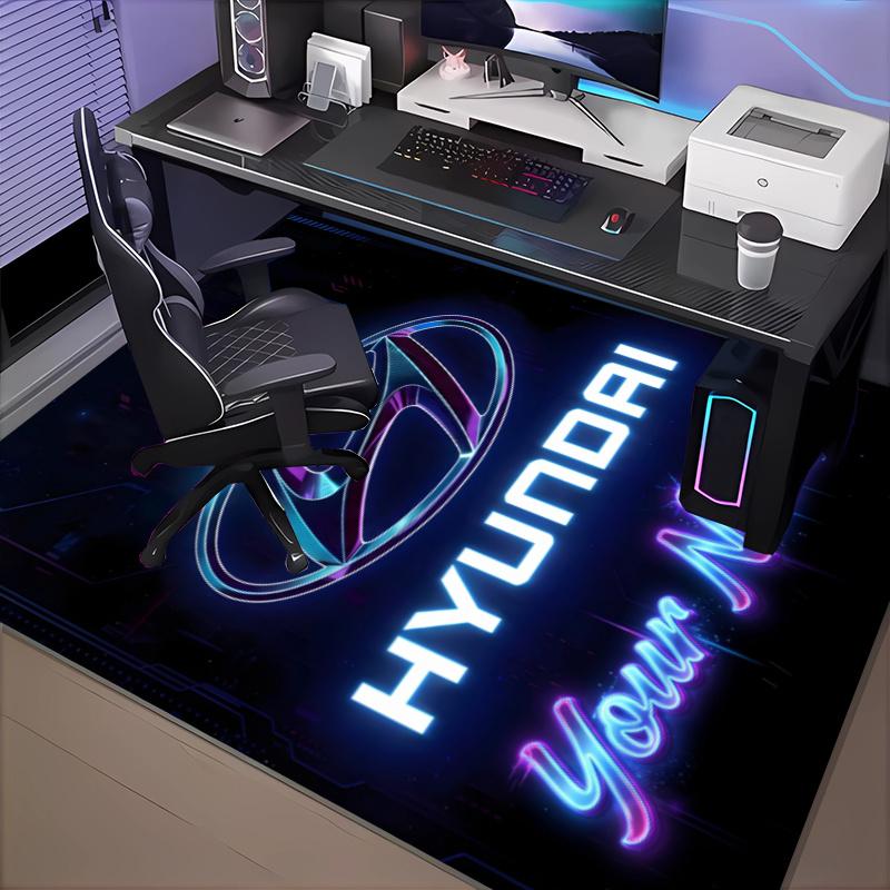 Custom Name Hyun-dai Motor Rug Office Rug, Indoor Rug, Chair Rug, Living Rooms, Doormat Game Rug Home Decor Birthday Christmas Gifts
