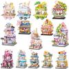 City Iandscape Building Block Scene Cafe Flower Shop Retail Building Block Model Ornament Toy Gift
