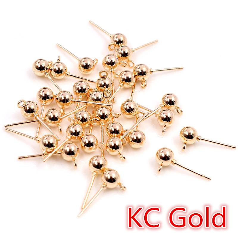 50 Stück/Los 3/4/5mm 6 Farben Pin-Funde Ohrstecker Basis-Pins Stopper Verbinder Für DIY Schmuckherstellung Zubehör Zubehör