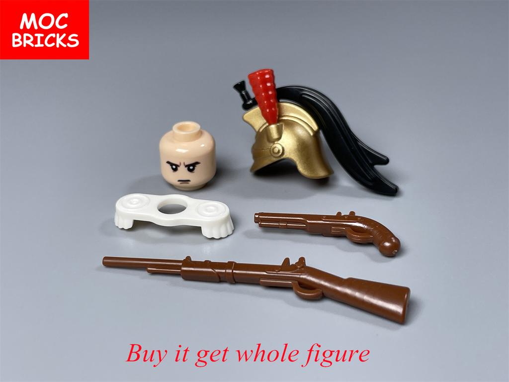 MOC Bricks Military Figures Napoleonic Wars Series Building Blocks Medieval French Dragoon British Soldiers Weapons Bricks Toys