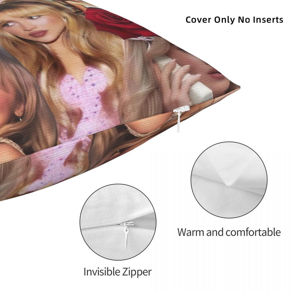 Sabrina Carpenter American Singer Pillow Cover Retro Trendy Pillow Case Cushion Cover Pillowcases For Office Car Home Decorative