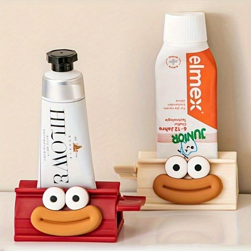 Easy-Squeeze Toothpaste Dispenser - Cute Big Mouth Design, Manual Bathroom Accessory for Effortless Toothpaste Use