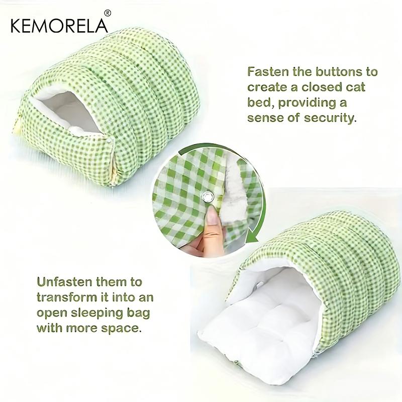  New Fuzzy for cat Sleeping Bag - All-Enclosed Removable Multi-Use for cat Bed Winter Warmth Washable For Cat Dog Rest