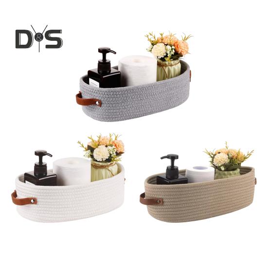 Piccolo cestino portaoggetti con manico Piccolo cestino intrecciato per animali domestici Organizer decorativo per mensole per ufficio domestico Mini cestino