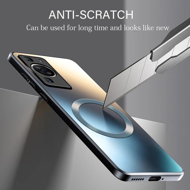 Funda Rígida de Silicona Mate AG para Huawei P60 P50 P40 P30 Pro P40pro Protectora Completa Esmerilada para Teléfono con Carga Inalámbrica Magnética