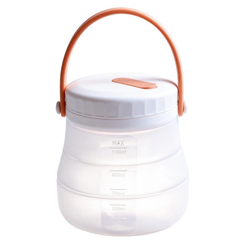 Leak-Proof Silicone Fresh Keeping Food Bucket Heat Resistant Reusable Container 800/1200/1500ml for Camping Food Storage