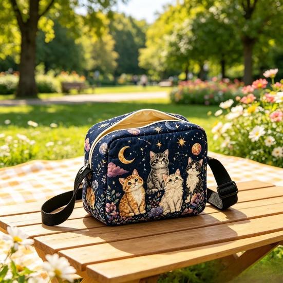 Quilted Crossbody Bag for Women, Adjustable Strap Casual Handbag, Lightweight Portable Travel Purse, Single Shoulder Bag with Zipper