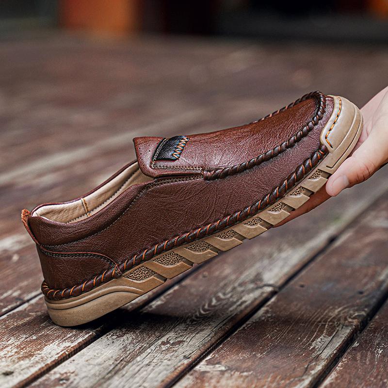 38-46 Herren Leder Freizeitschuhe Handgefertigte Slipper Bequeme Herren Slipper Flache Mokassins Herren Sneaker