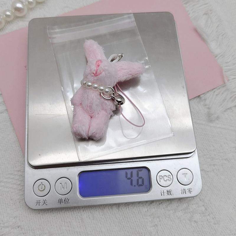 Key Holder for Students Heart Rabbit Keyring Phone Lanyard Mobile Phone Strap